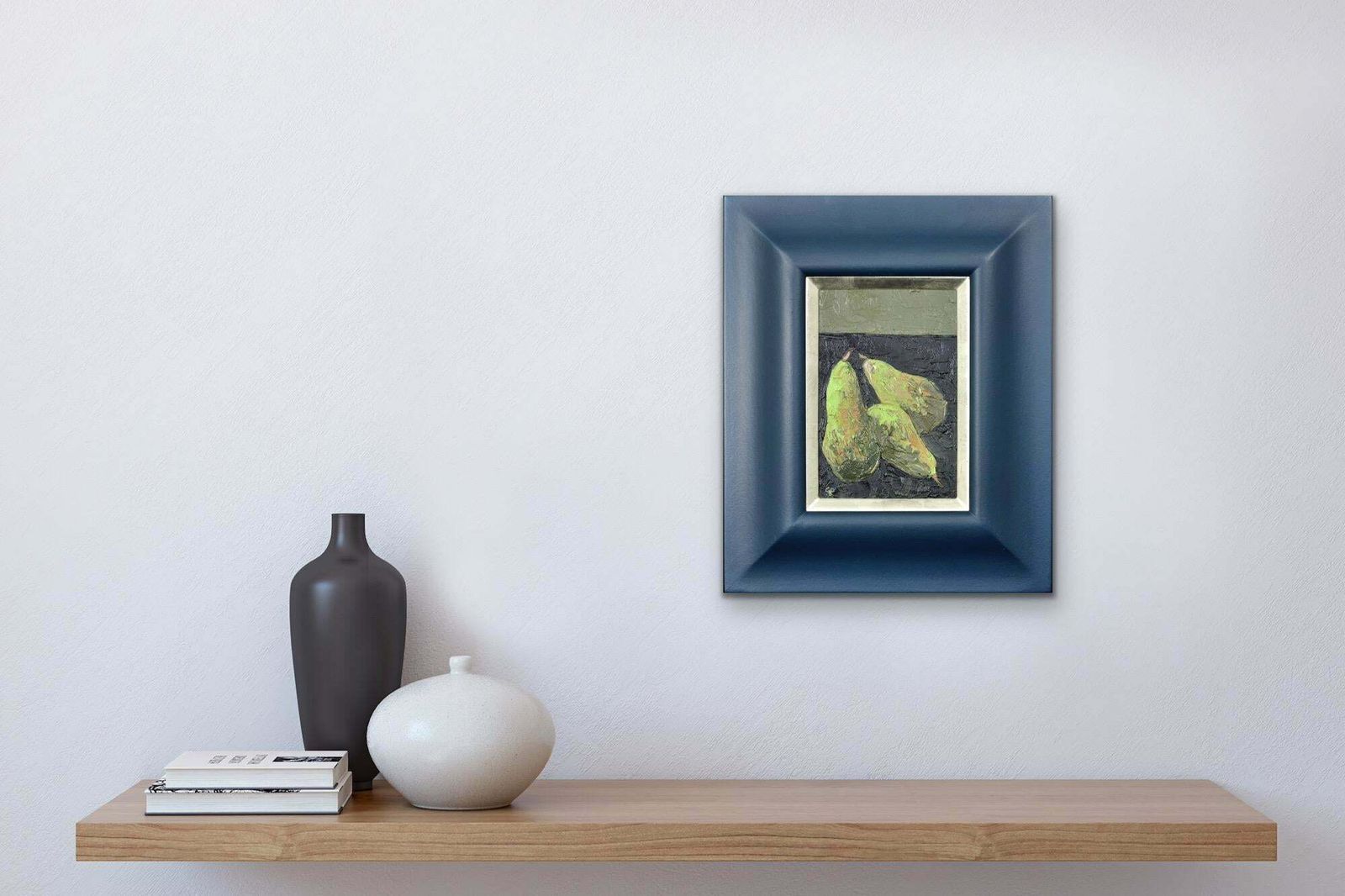 Gwilym Prichard 1931 To 2015 Welsh. Three Pears. Still Life Fruit Impasto. Oil On Canvas Board. Framed. photo vinterior
