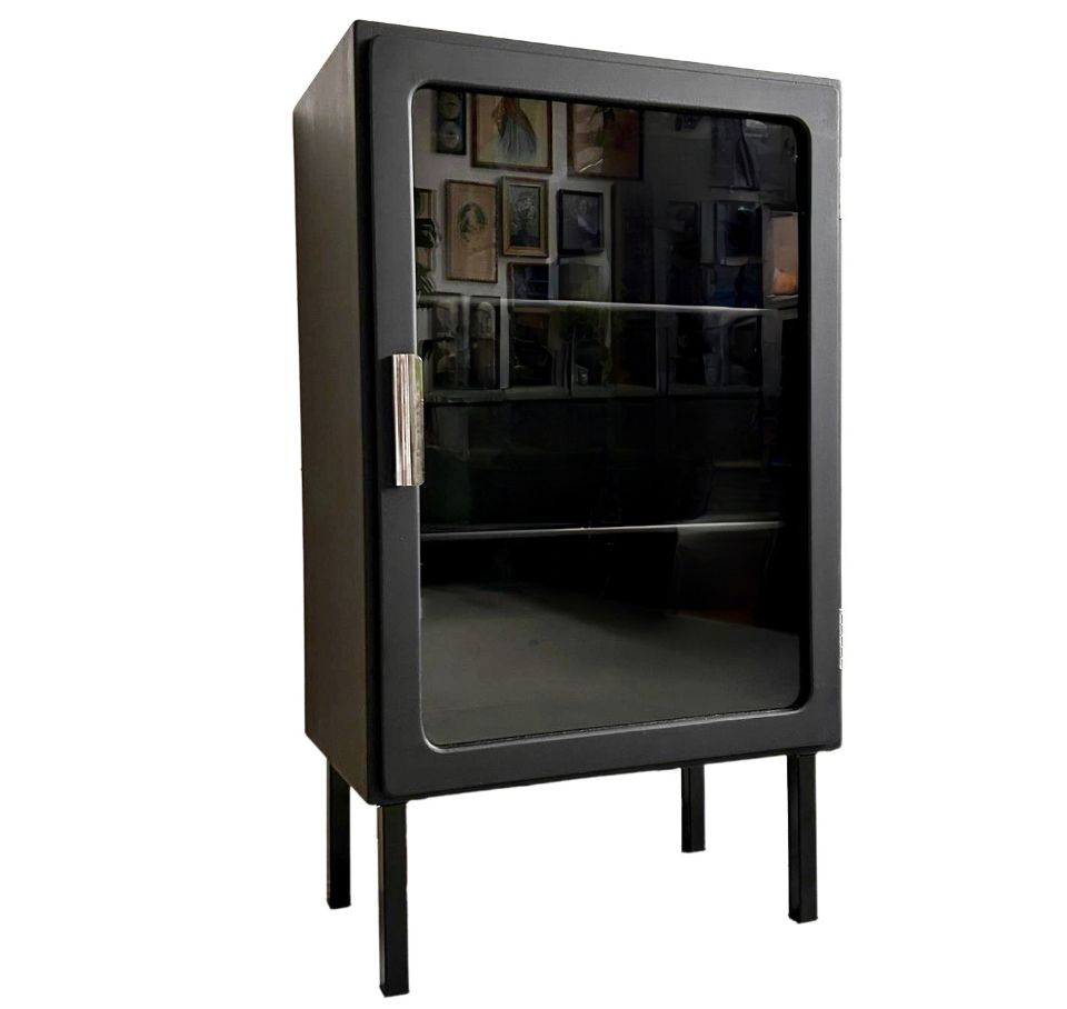 Upcycled Vintage Bruynzeel Display Cabinet 1930s Black Piet Black photo buy