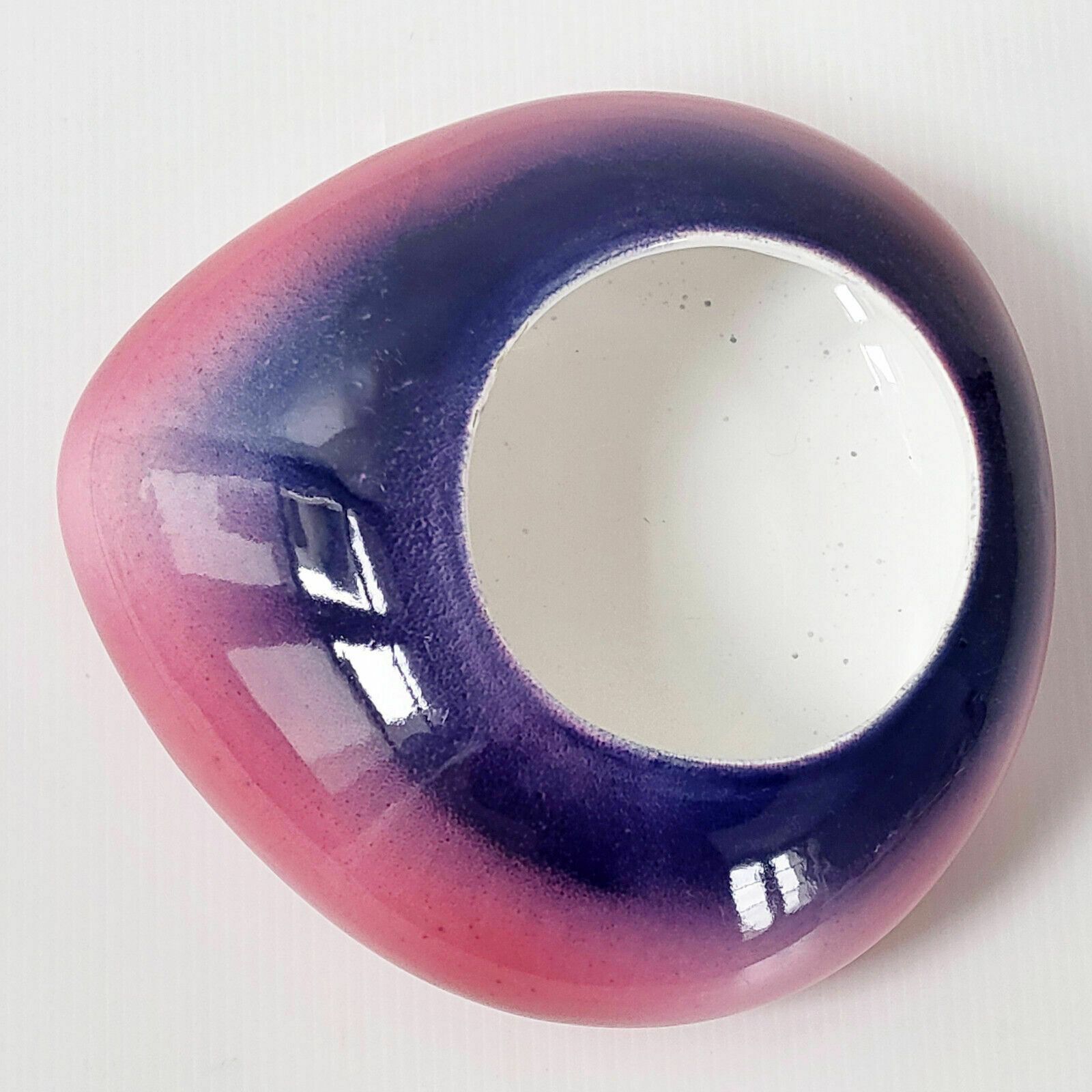 Superb Vintage Pebble Ceramic Vase Mauve & Pink Signed P. Brunet 92