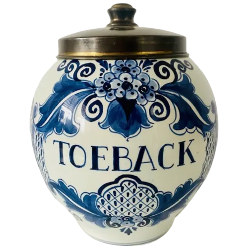 Toeback Pot 1950 Velsen Keramiekfabriek Delfts Blauw