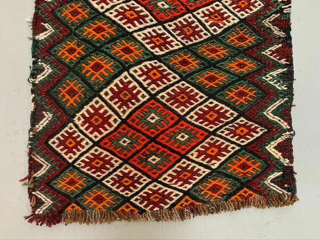Vintage Turkish Mini Kilim 97x59 Cm Wool Small Kelim Runner, Shabby Chic photo furniture