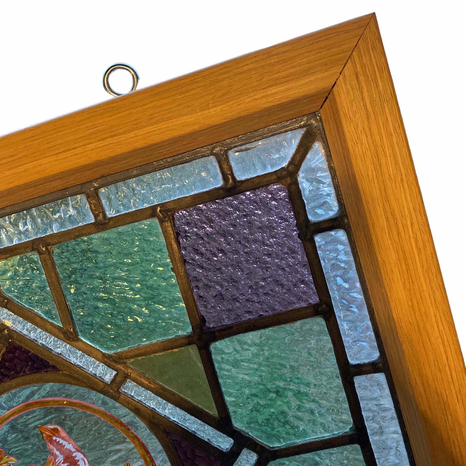 Victorian English Leaded Stained Glass Birds Flowers #7 photo buy
