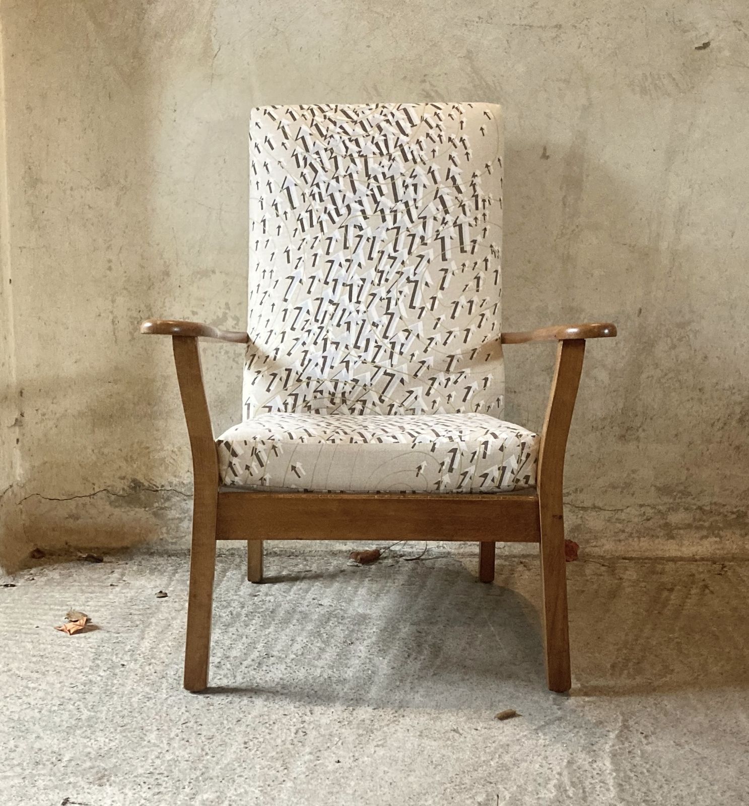 A Pair Of Mid Century Chairs In Timorous Beasties Fabric photo for sale