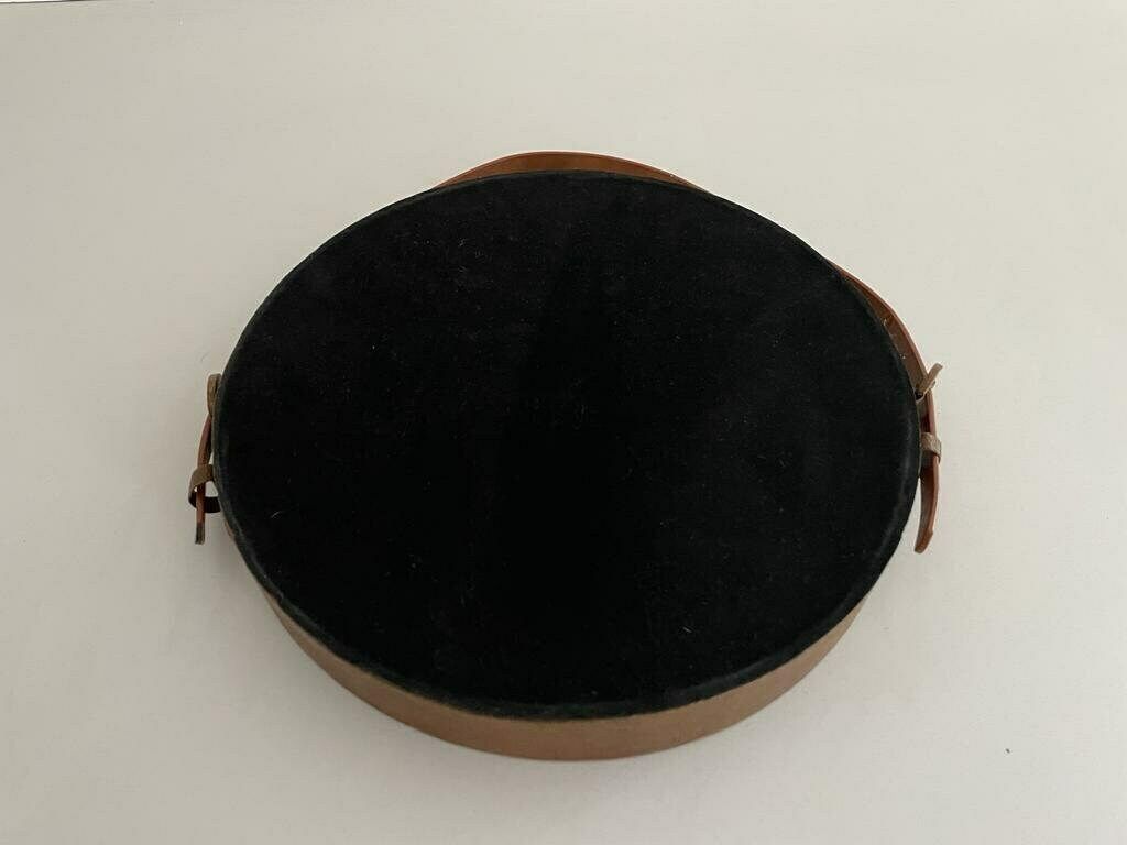 Italian Round Leather Wall Mirror With Leather Strap, 1960s, Italy photo 473.0