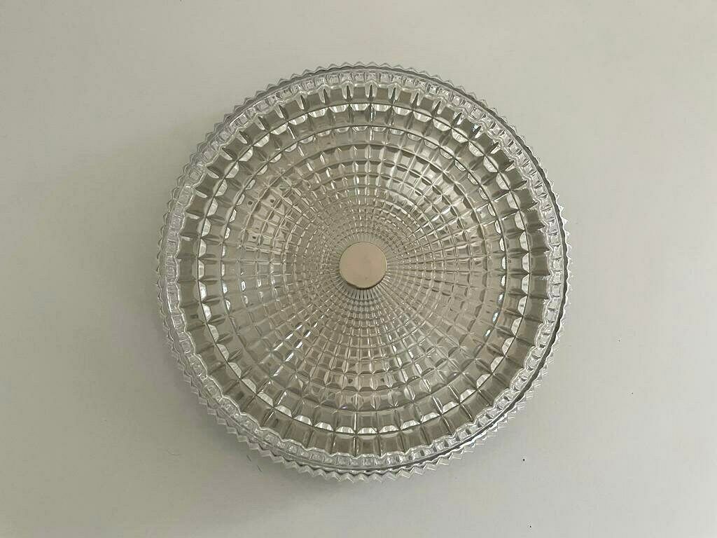 Italian Design Crystal Glass Flush Mount Ceiling Lamp, 1960s, Italy photo buy