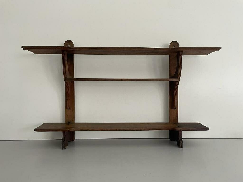 Italian Art Deco 3 Layered Wood Wall Mounted Shelf, 1940s, Italy photo 1057.0
