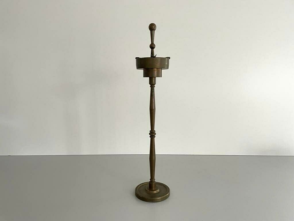 50s Italian Full Brass Industrial Floor Ashtray photo furniture