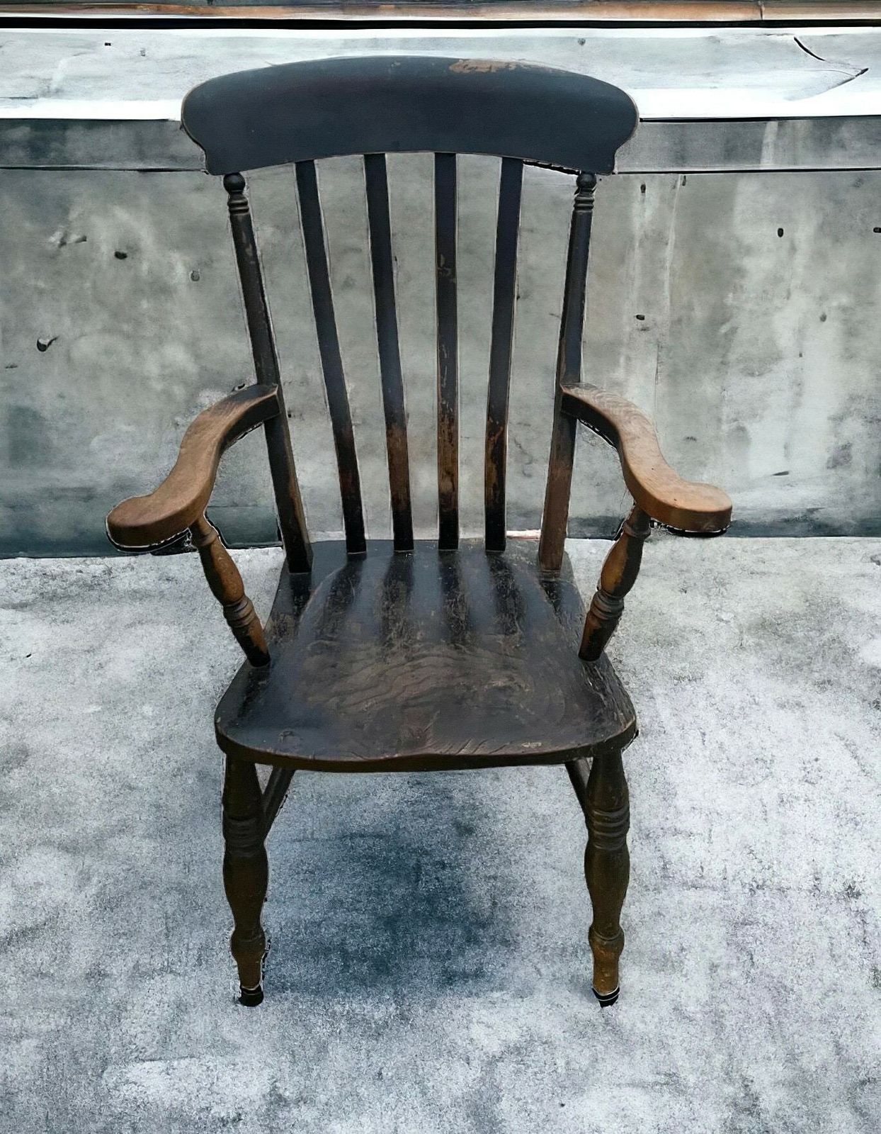 Antique Rustic Oak Country House Armchair photo for sale