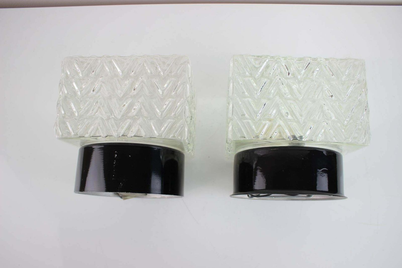 Pair Of Mid Century Wall Or Sconces Lamps By Valasske Mezirici, 1960’s photo vintage