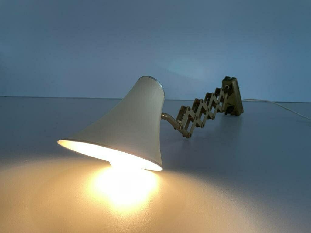 photo furniture Diabolo Design Cream Metal Shade And Brass Scissor Wall Lamp By Karl Lang For Sis Licht, 1950s, Germany