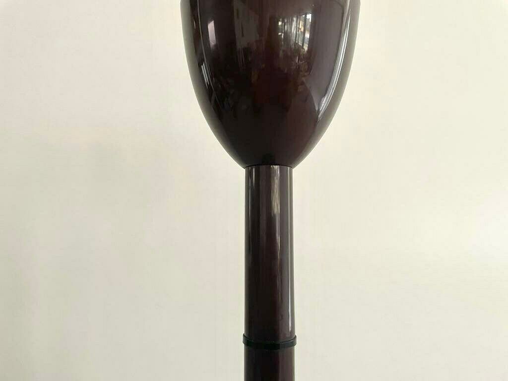 Brown And Chrome Metal Self Standing Industrial Floor Ashtray, 1970s, Italy photo vintage