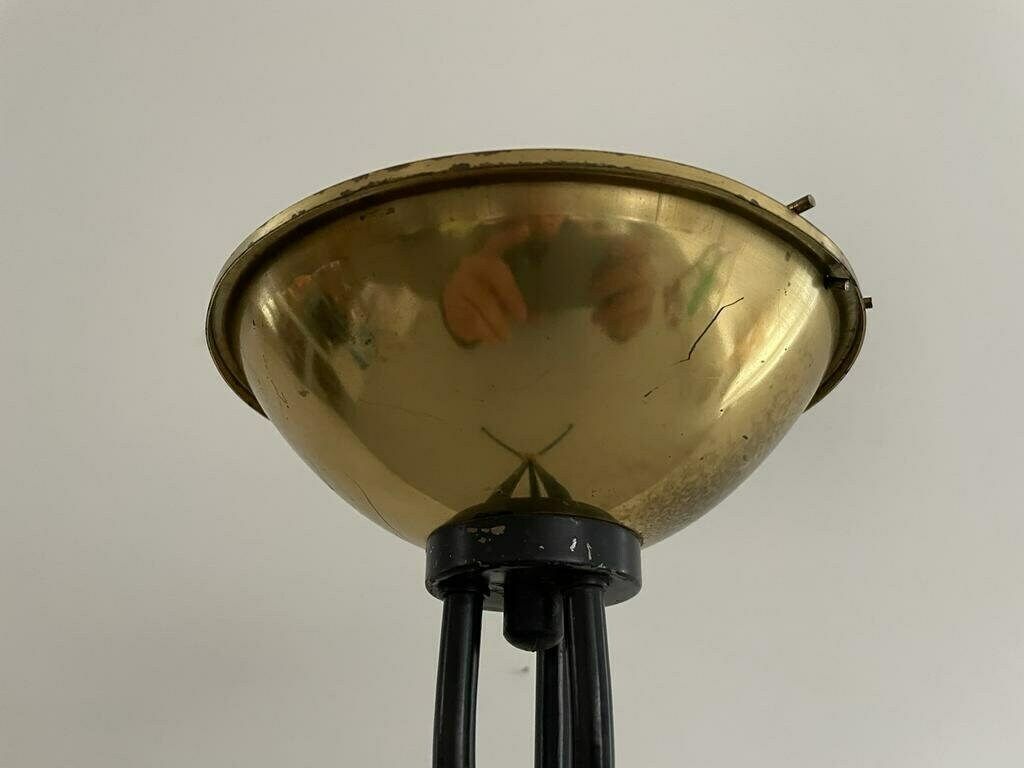 Italian Black Body   Gold Top Metal Elegantly Designed Self Standing Tripod Ashtray   1950s, Italy photo vintage