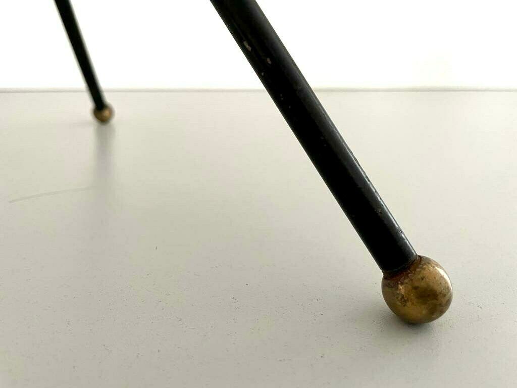 photo furniture Italian Black Body   Gold Top Metal Elegantly Designed Self Standing Tripod Ashtray   1950s, Italy