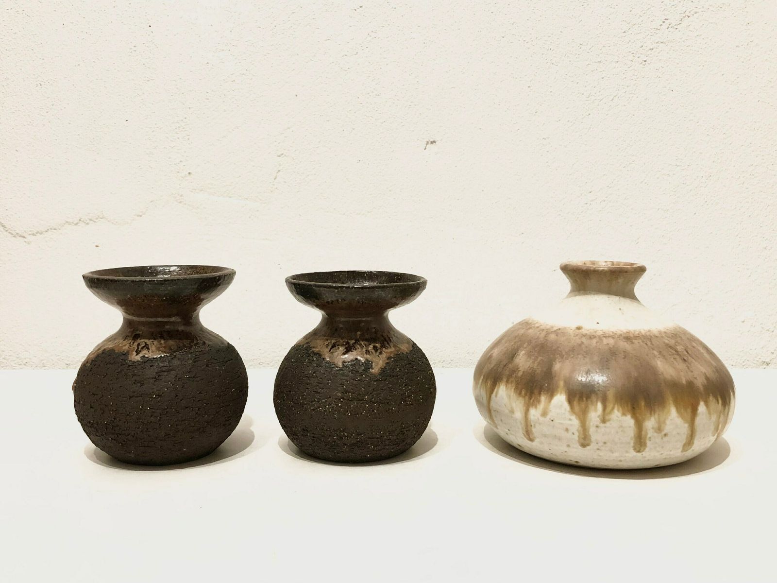 Collection Of Three Danish Design Mid Century Candlesticks And Vase Fine Art Ceramic Pieces From Kamo And Lehmann photo furniture