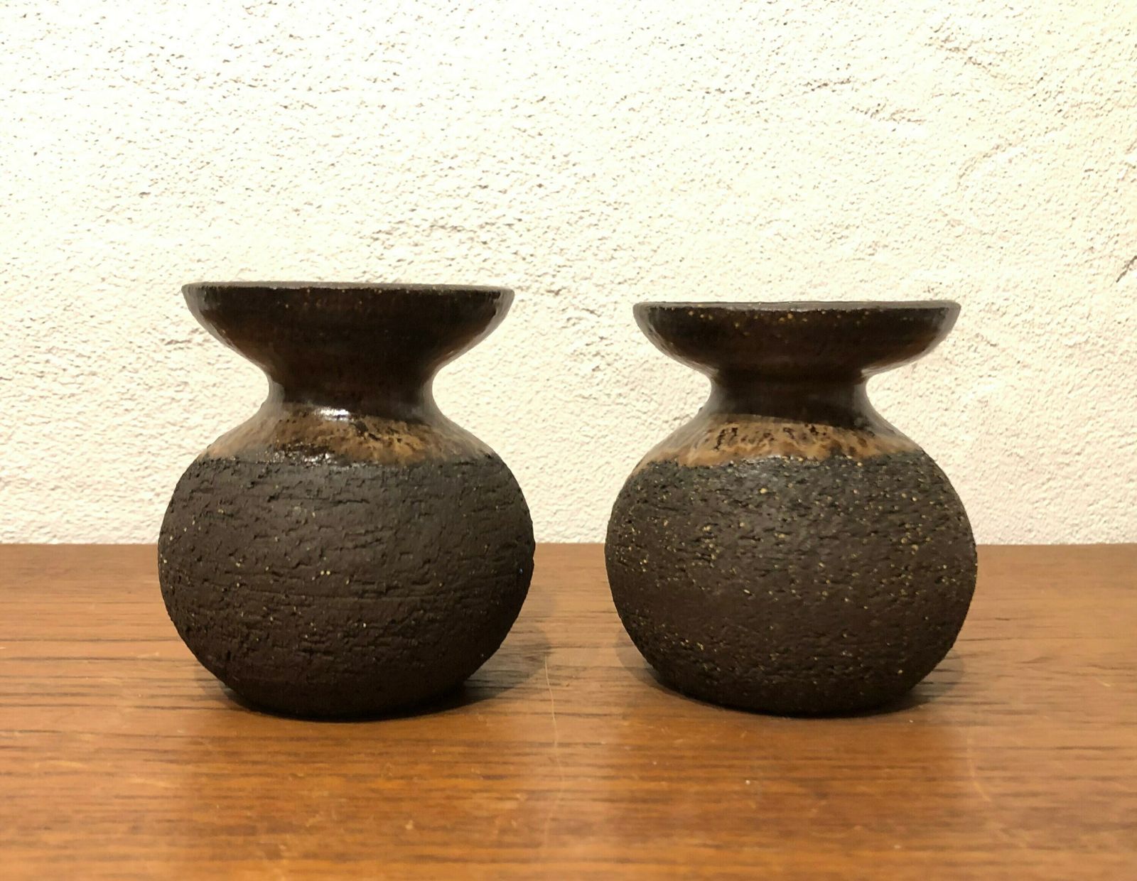 Collection Of Three Danish Design Mid Century Candlesticks And Vase Fine Art Ceramic Pieces From Kamo And Lehmann photo vinterior