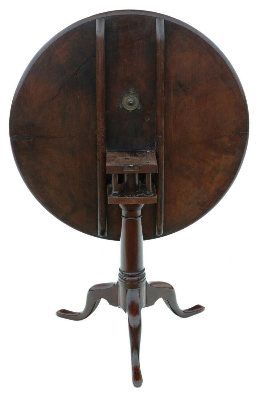18th Century Georgian Mahogany Tilt Top Birdcage Supper Table For Side Wine photo buy