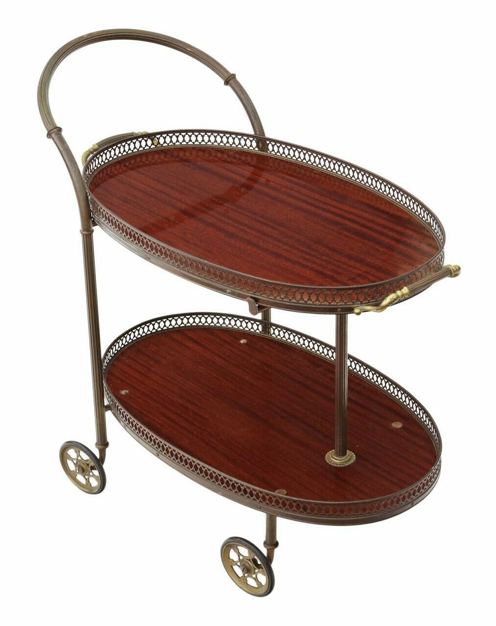 Art Deco Mahogany Drinks Trolley And Cake Serving Table Of Antique Quality photo vintage