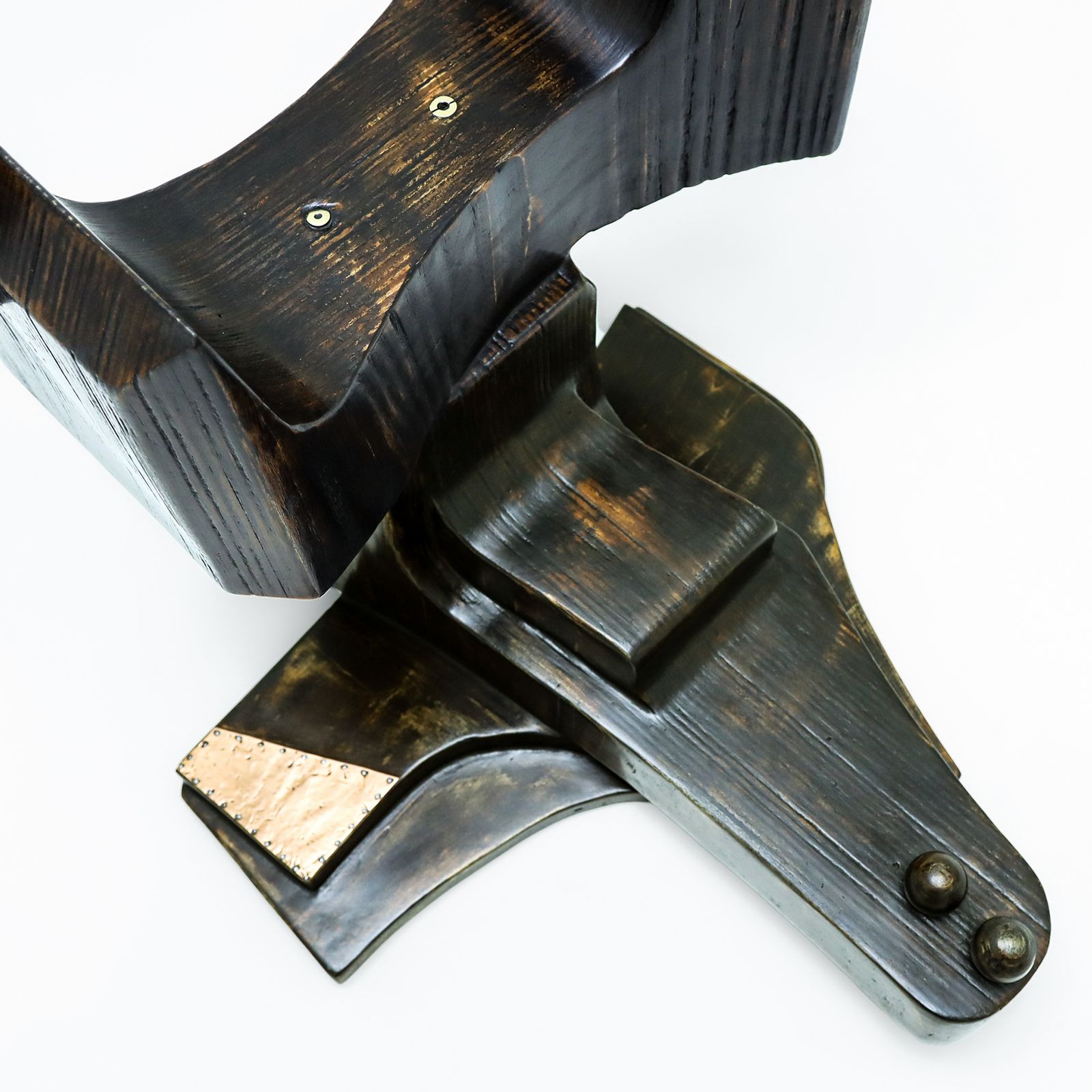 Brutalist Wooden And Glass Dining Table By Nerone, Giovanni Ceccarelli, Co Founder Gruppo Np2 photo vintage