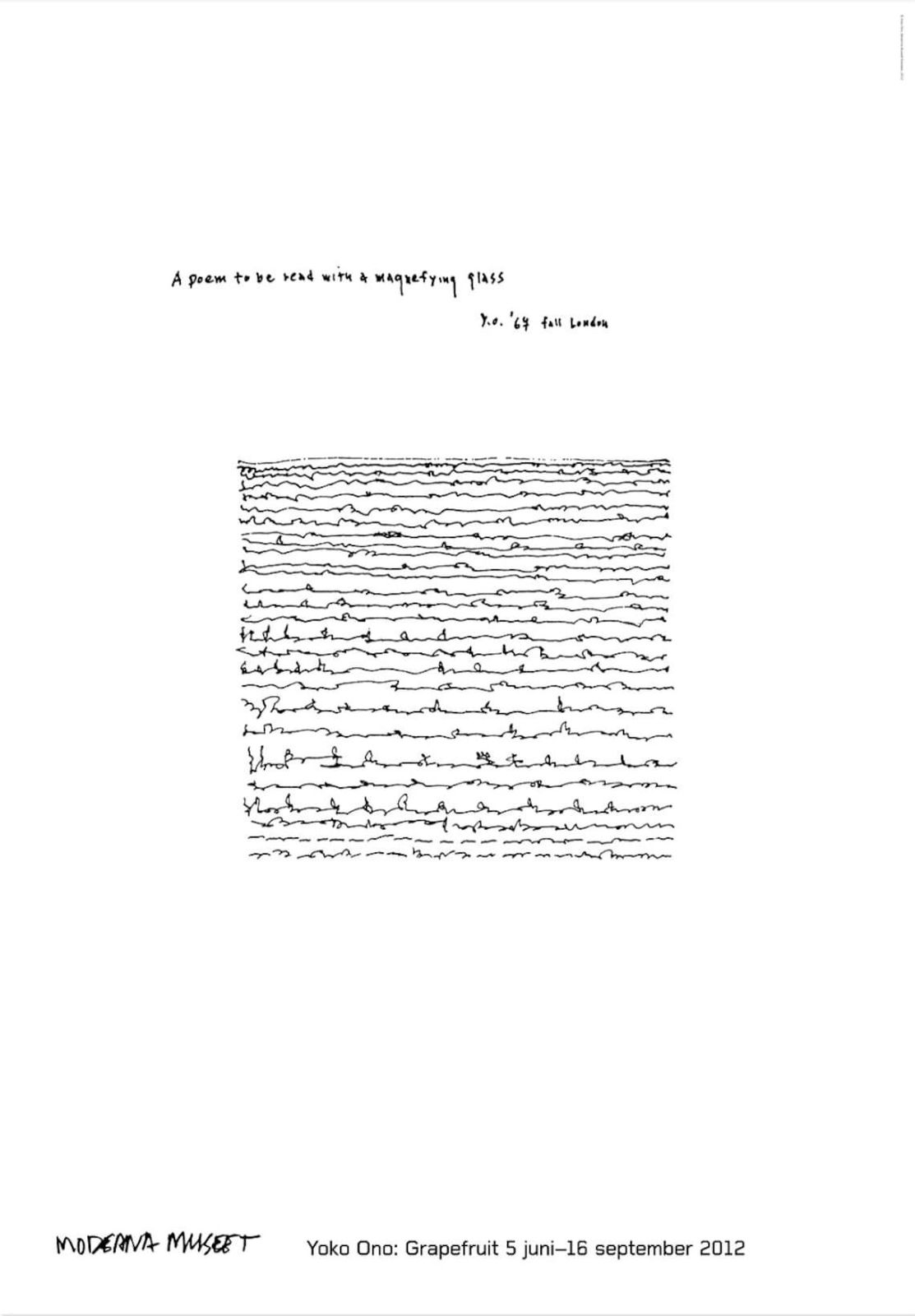 Official Yoko Ono Exhibition Poster   A Poem To Be Read With A Magnifying Glass   Stunning Exhibition Print John Lennon Beatles Peace