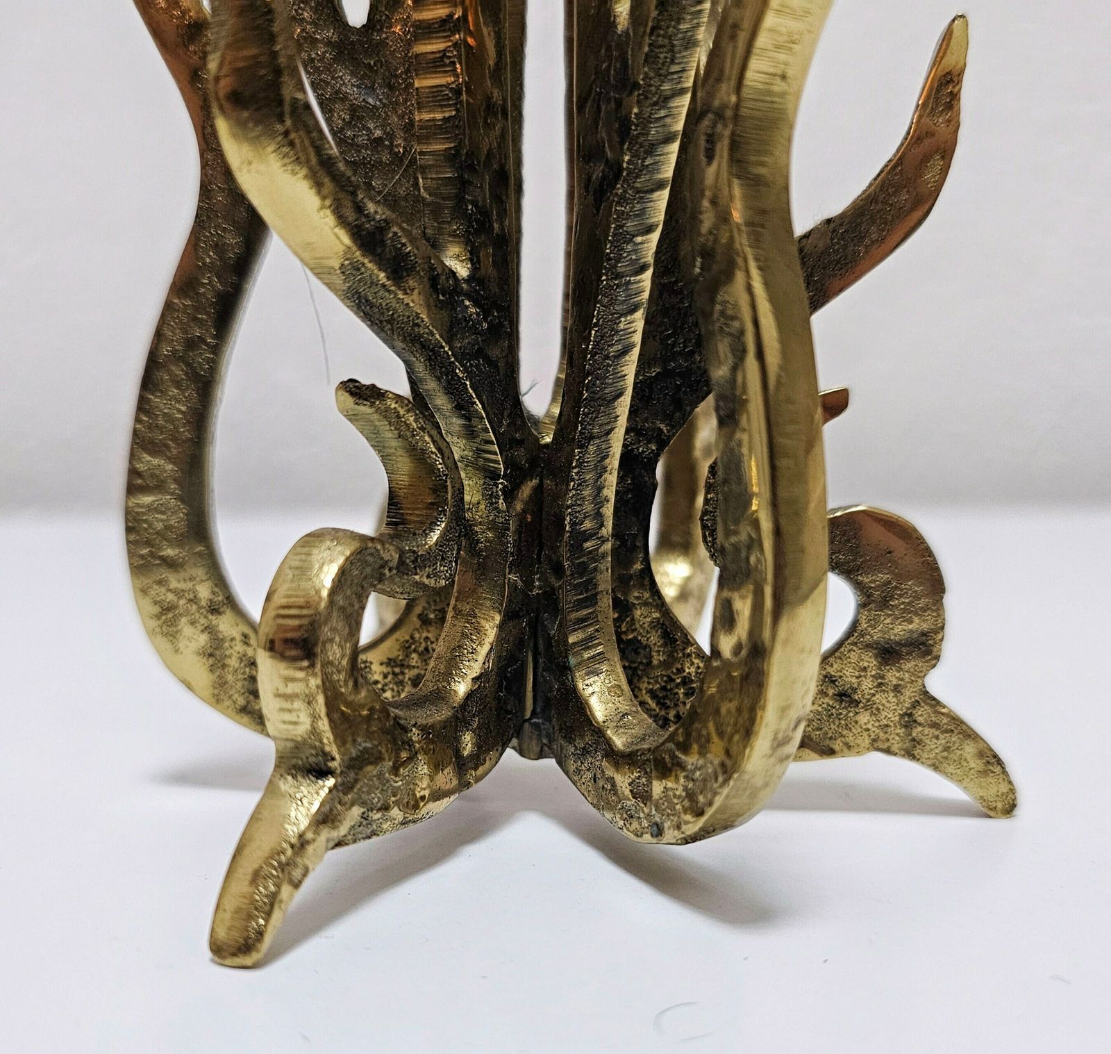 Extremely Rare Sculptural Brutalist Gilt Bronze Candle Holder Designed By Heinz Goll // Made In Austria In 1960s photo 750.0