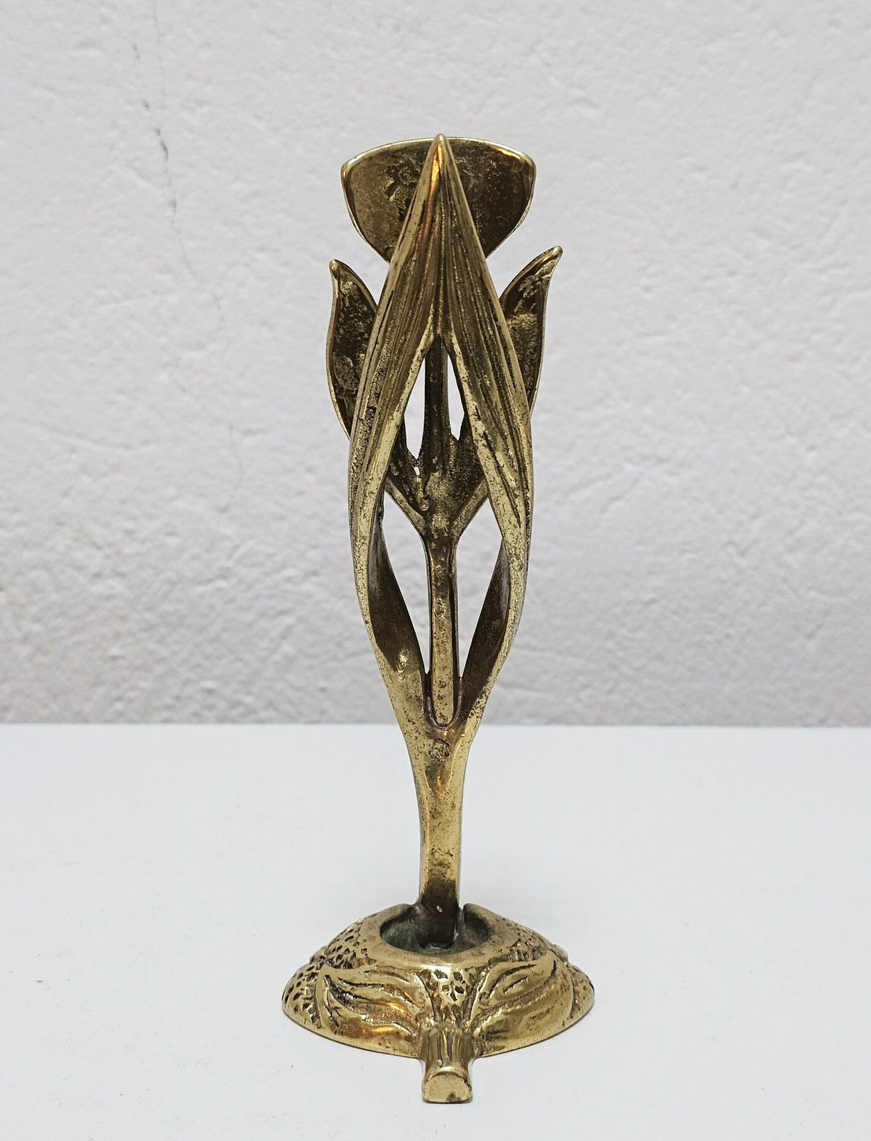 Extremely Rare Sculptural Brutalist Gilt Bronze Iris Shaped Candle Holder Designed By Heinz Goll // Made In Austria In 1960s photo furniture