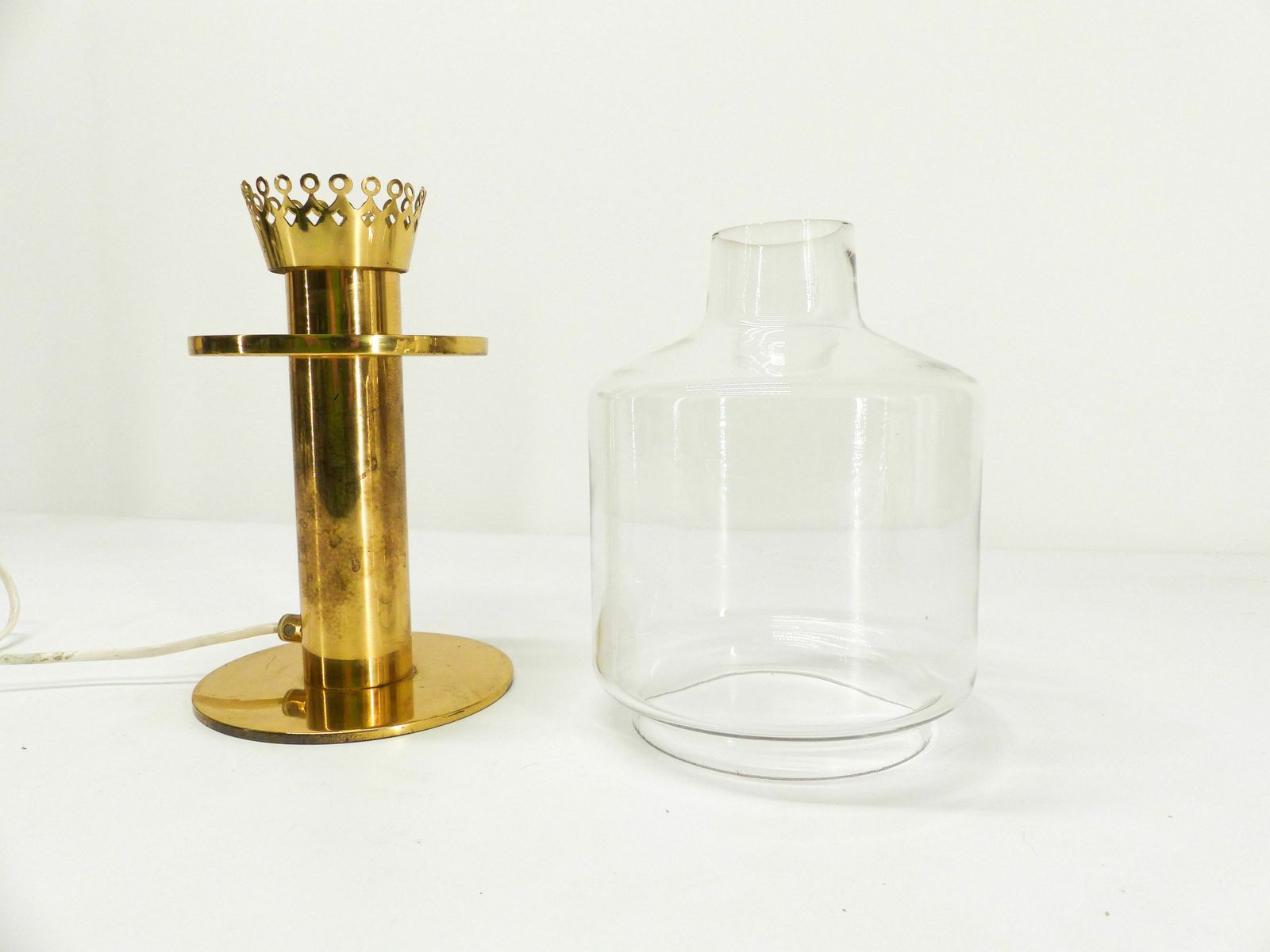 Scandinavian Lamp Hans Agne Jakobsson Brass And Glass B 102 photo vintage