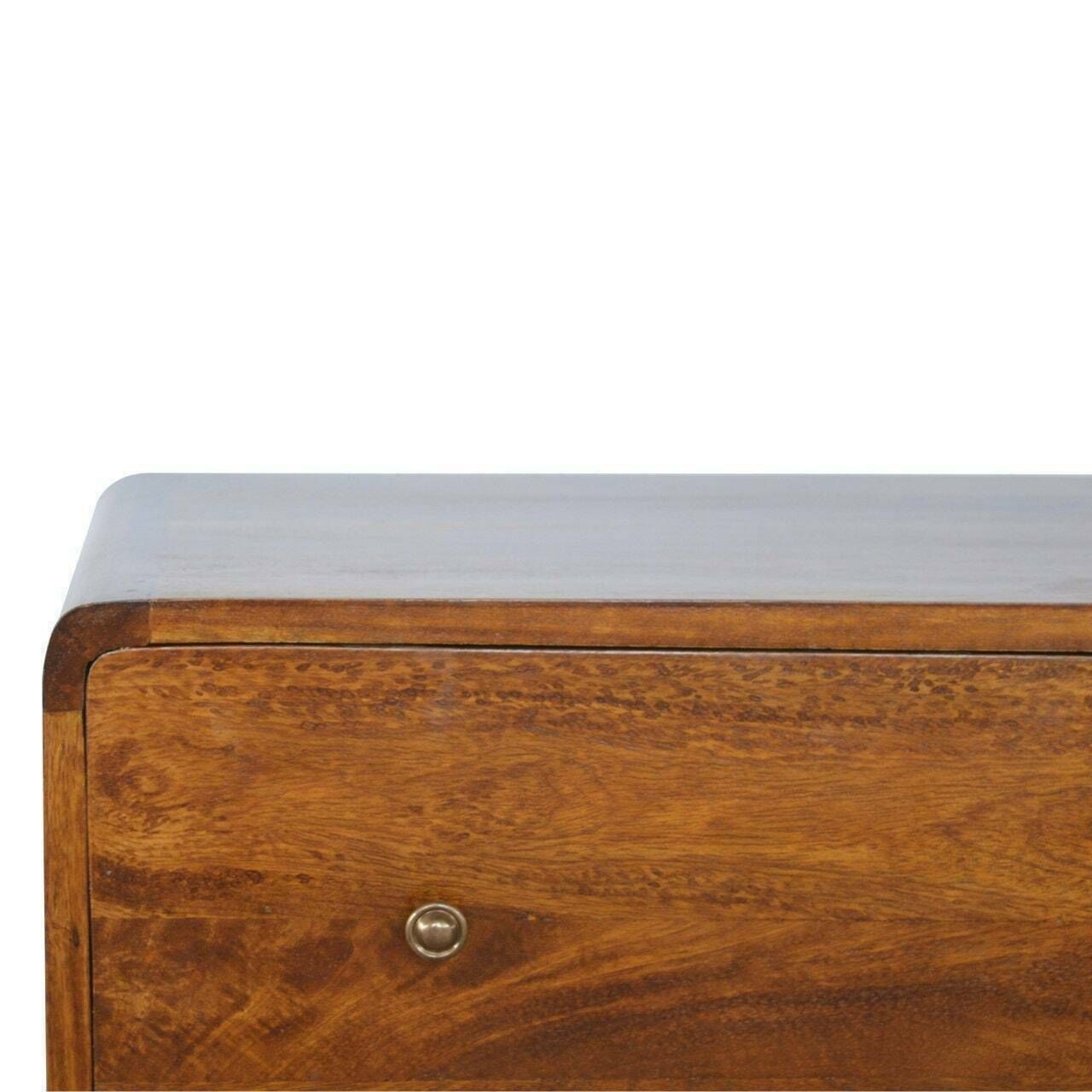 Handmade Solid Wood Mid Century Style Curved Chestnut Chest Of Drawers Storage Bedroom Furniture photo Furniture