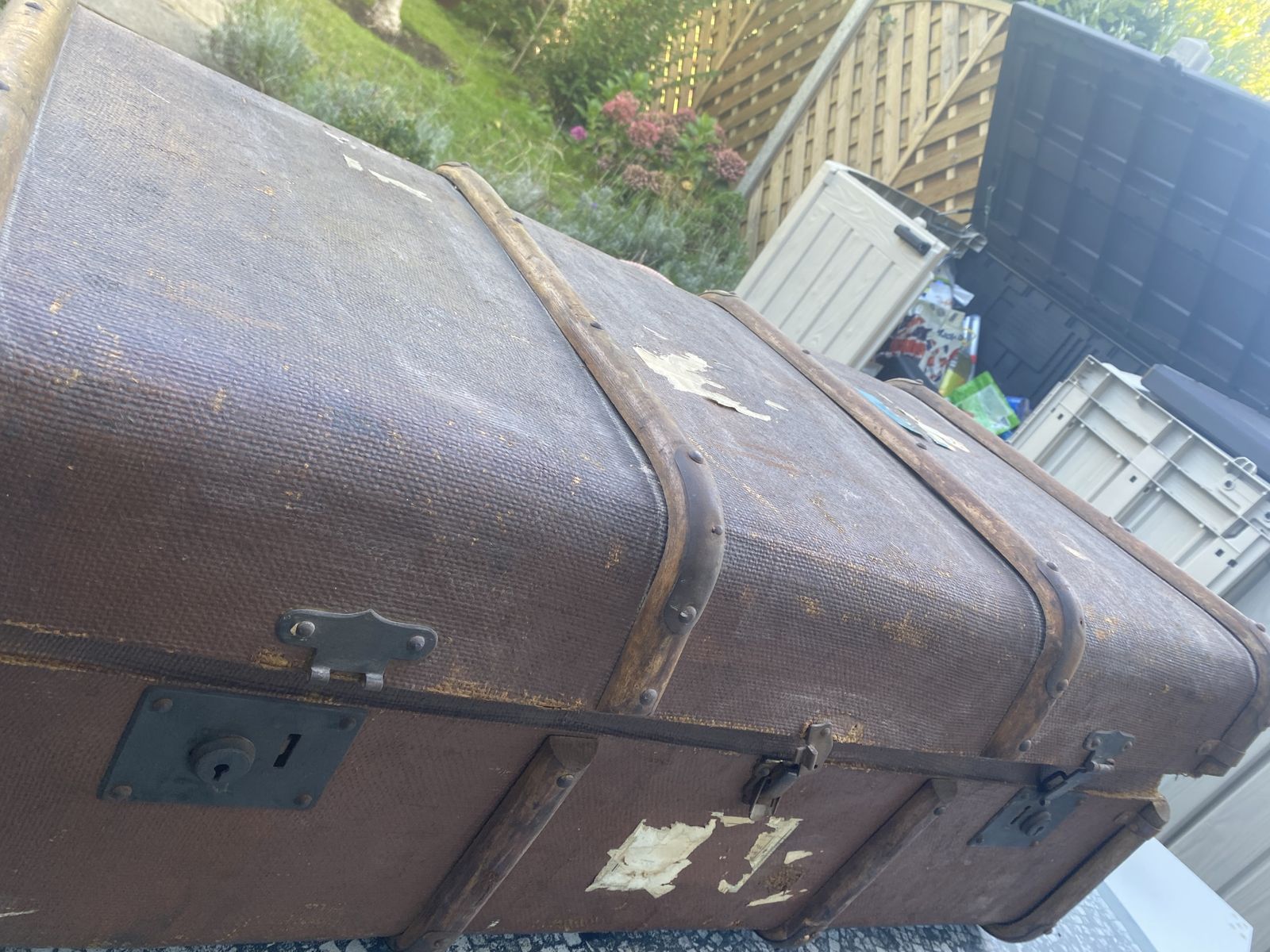 Original Vintage  Travel Leather Suitcases photo furniture