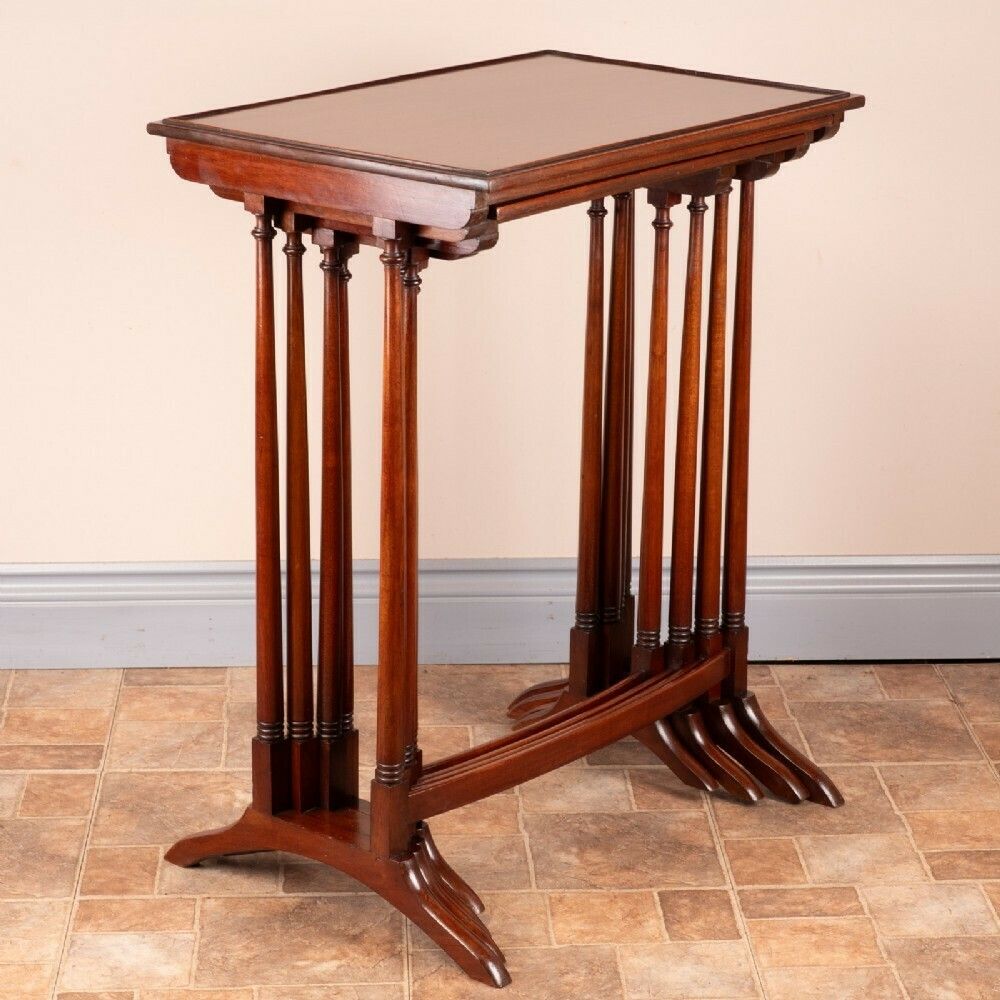 Furniture Good Quality Mahogany Quartetto Nest Of Tables photo