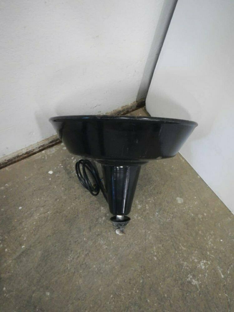 photo furniture D40 Ceiling Lamp In Black Metal, 1950s