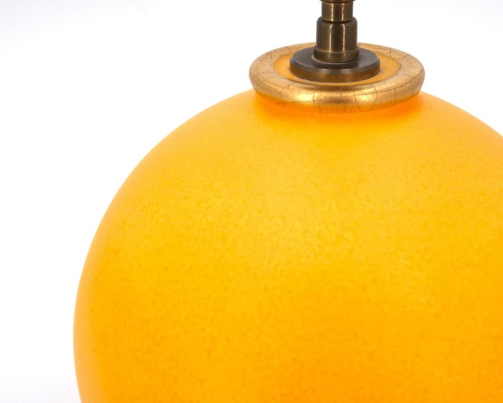 French Spheric Orange And Golden Ceramic Table Lamp By Robert Kostka, 1990s / Vintage, Nineties photo furniture