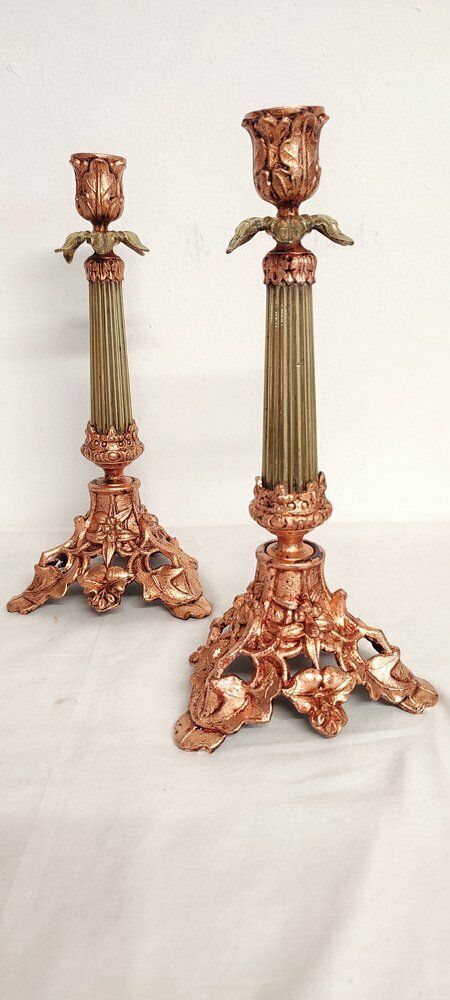 Metal Candle Holders, France, 1970s, Set Of 2 photo 482.0