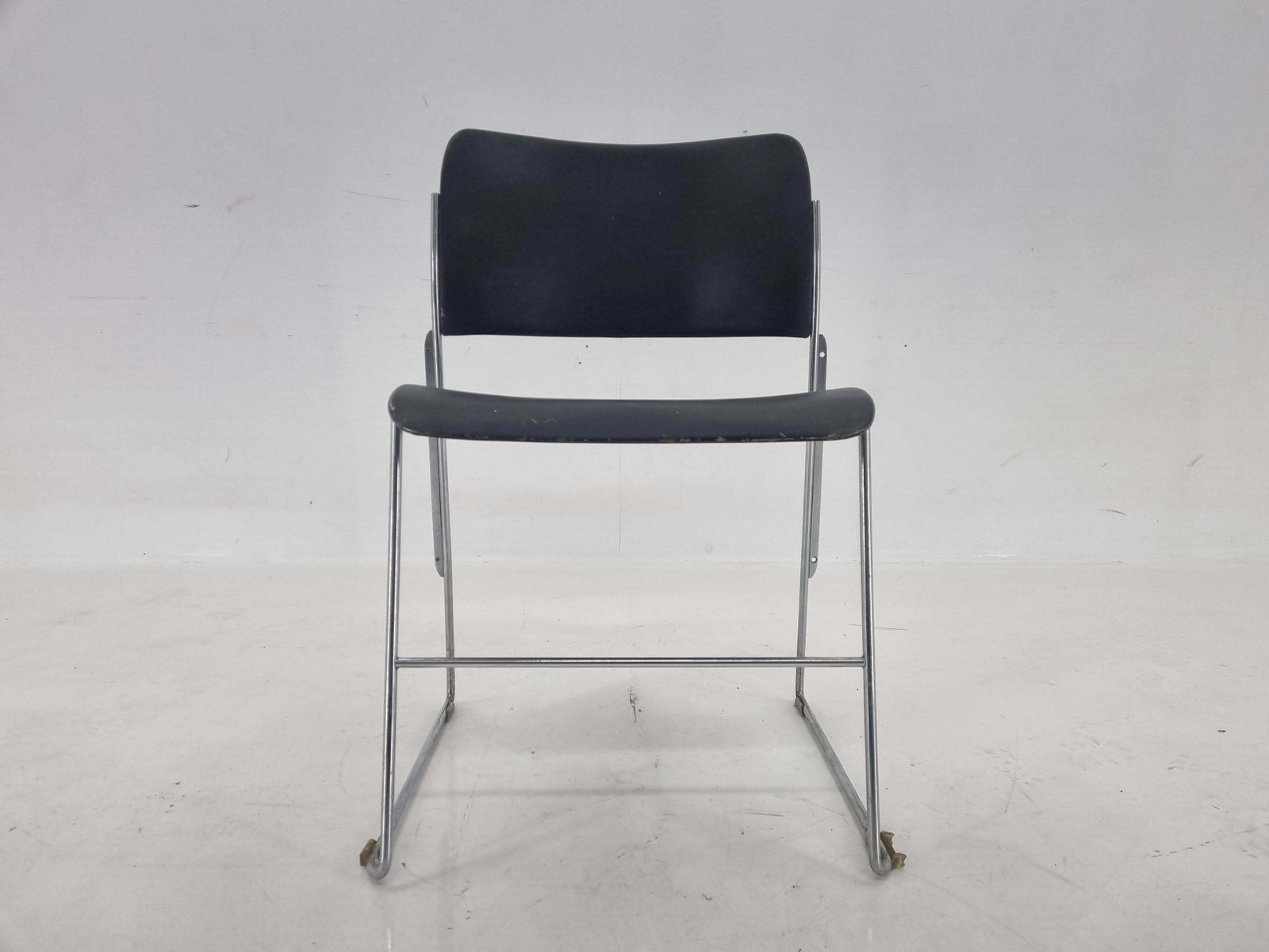 Midcentury David Rowland 40/4 Black And Chrome Side Chair, 1970 photo furniture