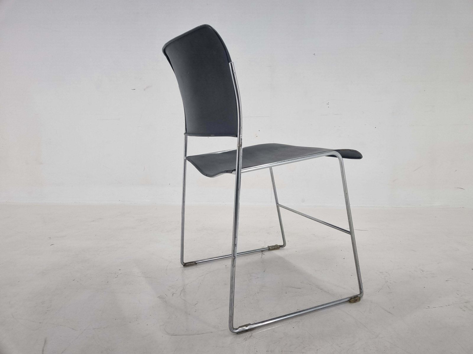Midcentury David Rowland 40/4 Black And Chrome Side Chair, 1970 photo buy