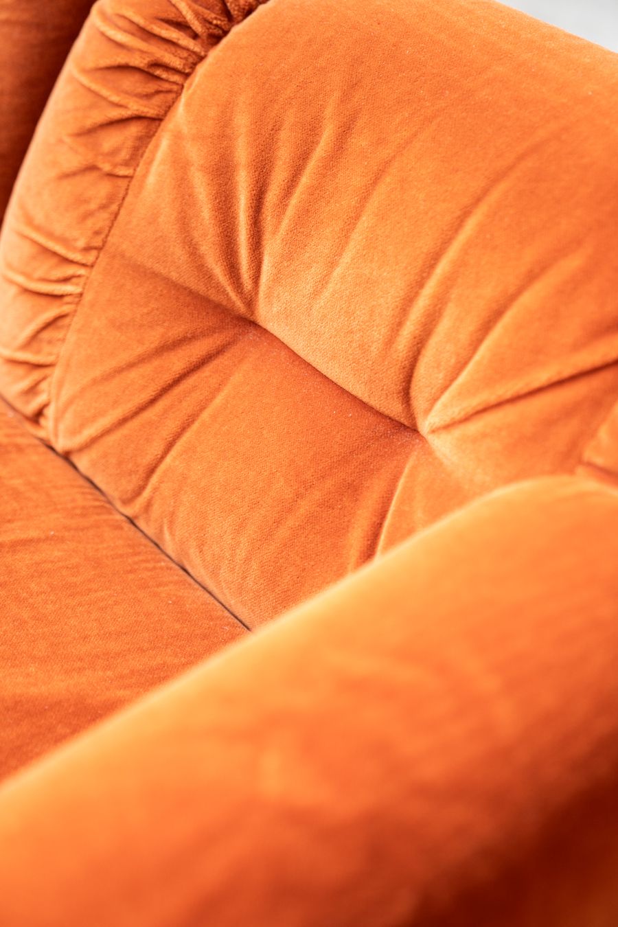 4500.0 Orange Chenille Sofas, Two And Three Seater, Set Of 2, 1970s photo