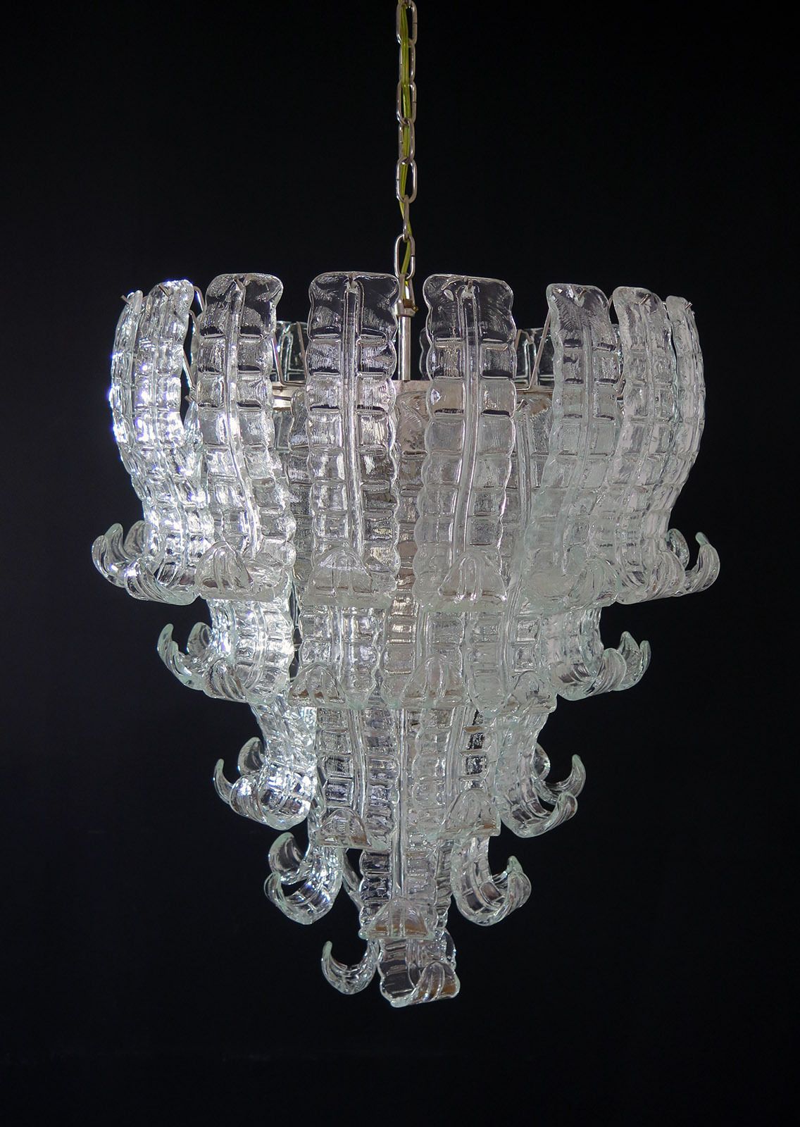 Italian Murano Six Tier Felci Glass Chandelier   52 Glasses photo 1500.0