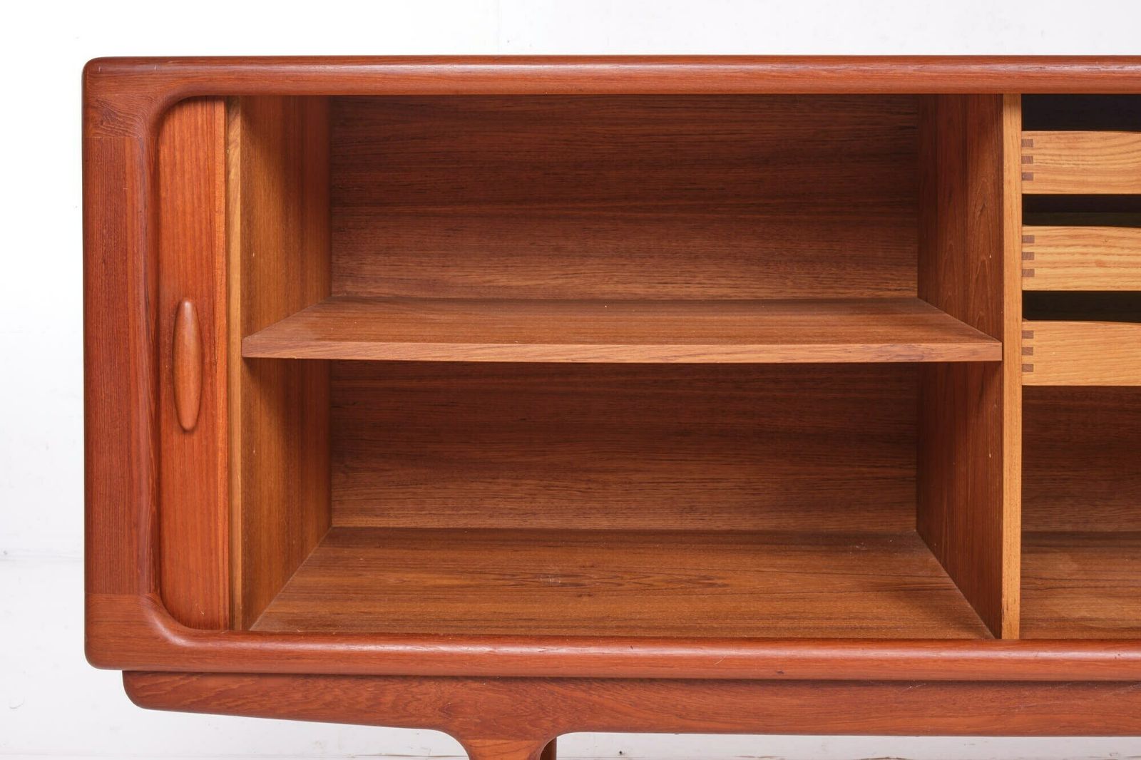 Sideboard, Roller Shutter Door, Teak, Vintage, Denmark, 70s, Dyrlund photo Furniture