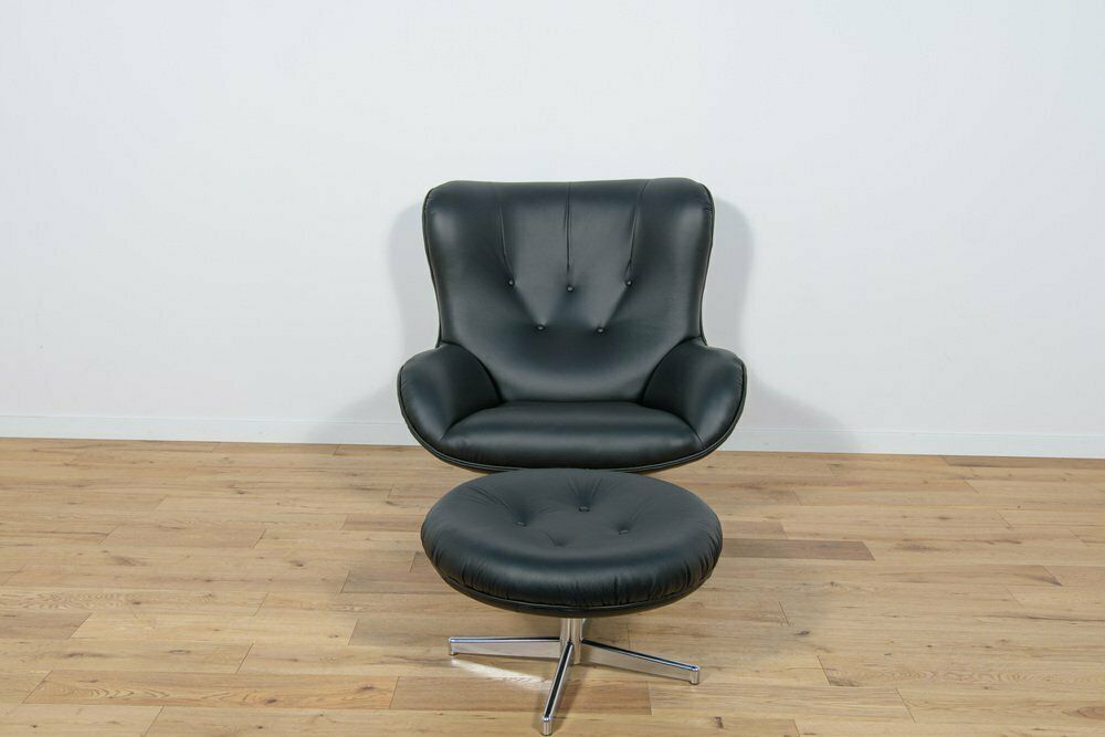 Mid Century Ml 214 Lounge Chair With Ottoman By Illum Wikkelsø For Mikael Laursen, 1960s, Set Of 2 photo 11536.0
