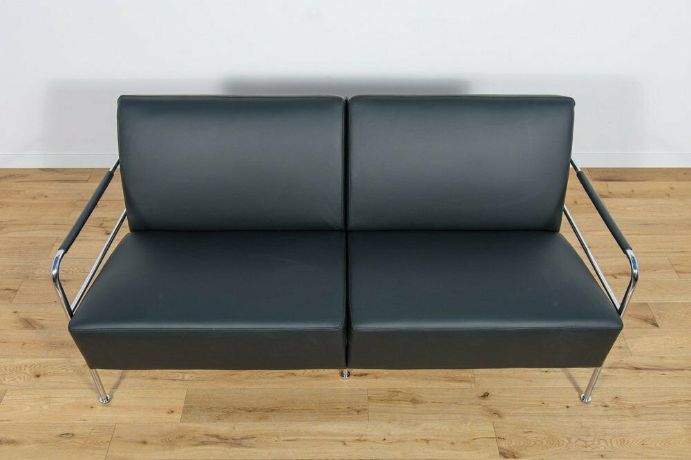 photo furniture Swedish Leather Sofa And Armchair By Gunilla Allard For Lammhults, 1990s, Set Of 2