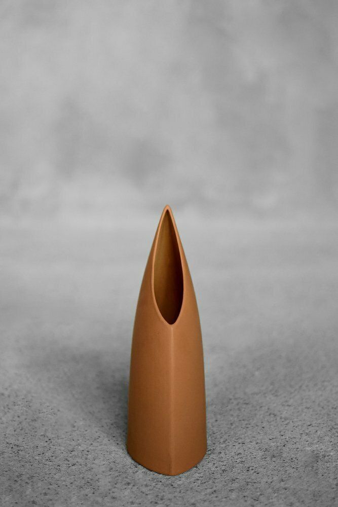 Mid Century German Modern Stoneware Brick Red Vase From Asa Selection, 1980s photo 181.0