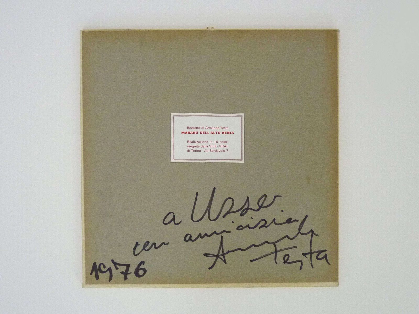 photo furniture Marabu Dell'alto Kenia Screenprint By Armando Testa, 1976