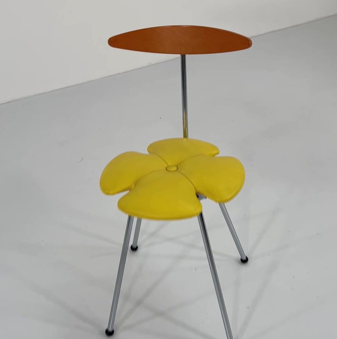 Furniture Yellow Flower Chair From Effezeta, 1970s photo