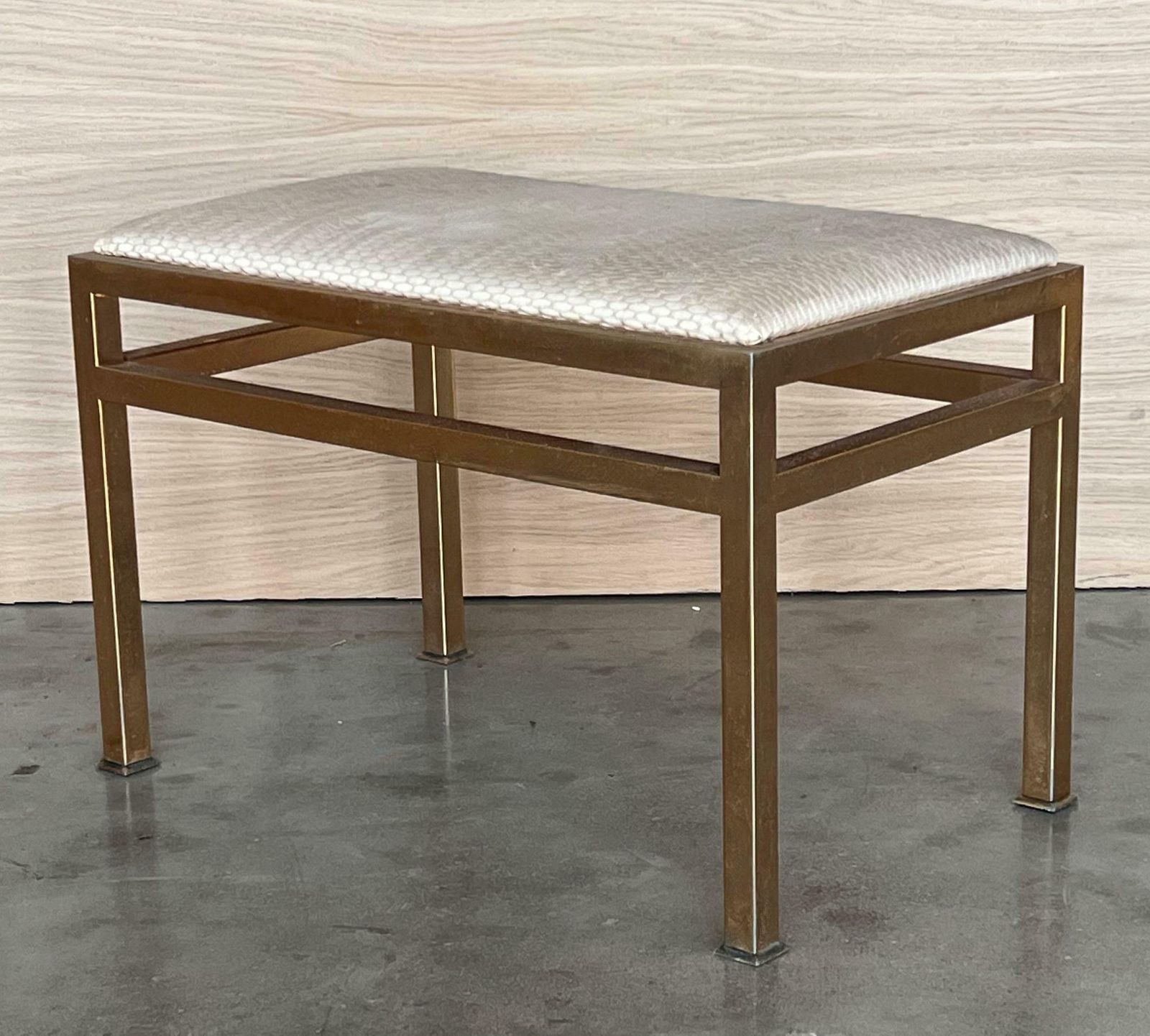 Banc ou tabouret mid-century en laiton, années 1970 photo 1379.0