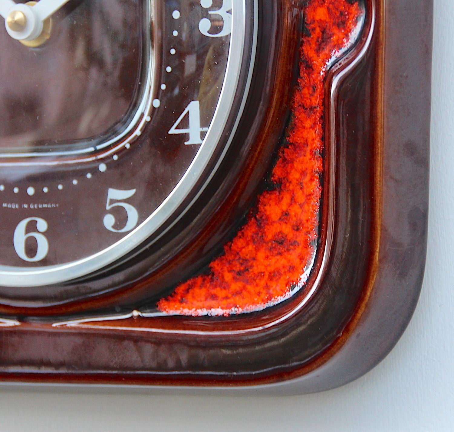 photo vinterior 1970s Fat Lava West German Vintage  Wall Clock. Fully Guaranteed