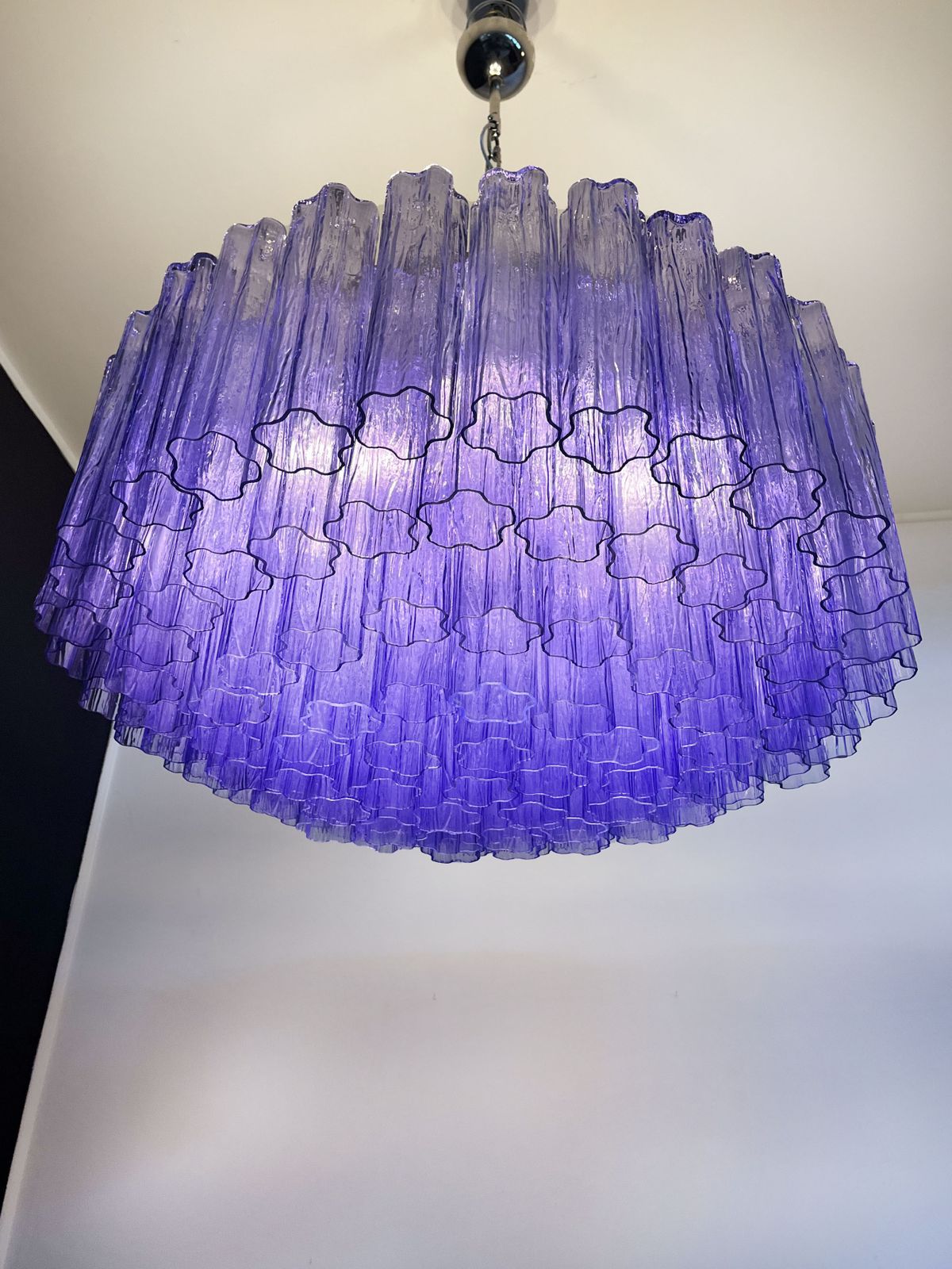Large Murano Glass Chandelier  101 Amethyst Tube Glasses photo 2190.0
