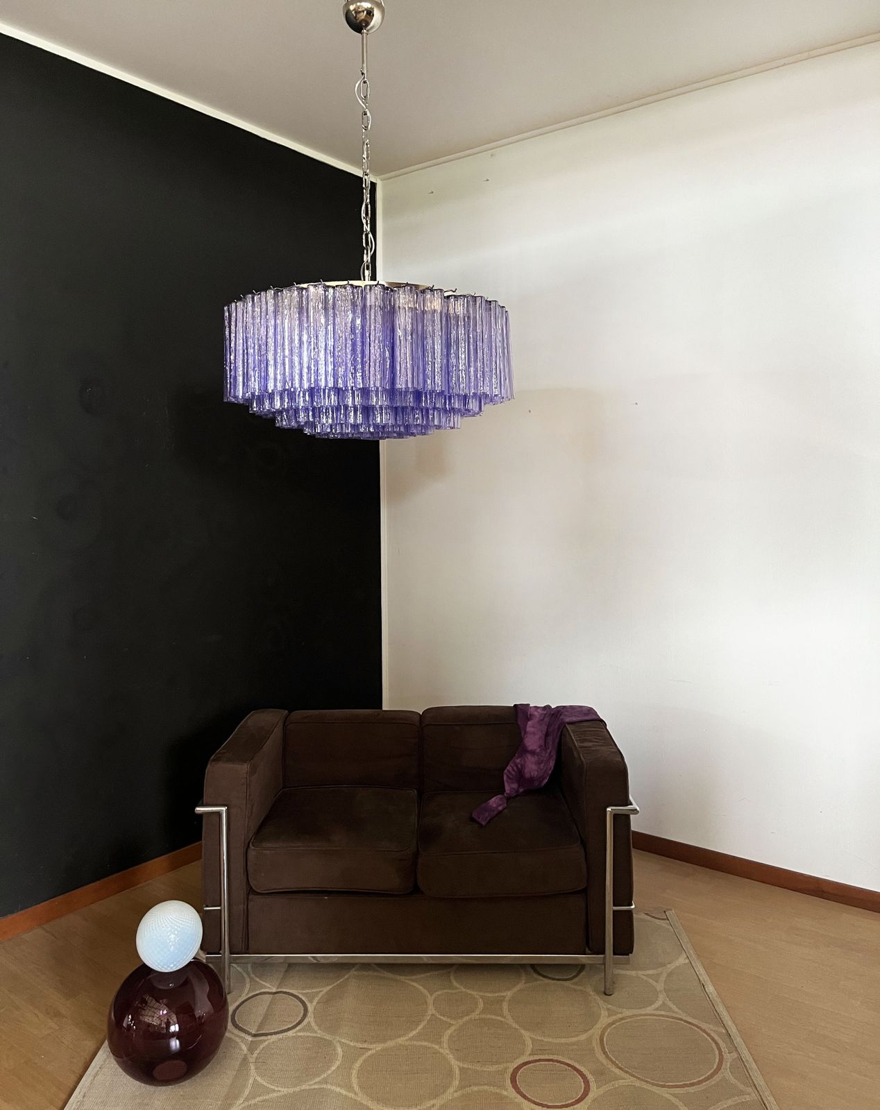 photo vinterior Large Murano Glass Chandelier  101 Amethyst Tube Glasses
