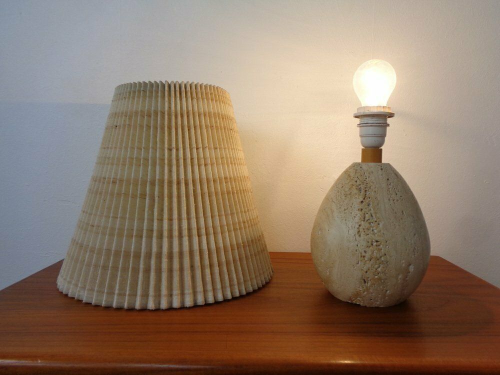 Italian Travertine Table Lamp, 1970s photo buy