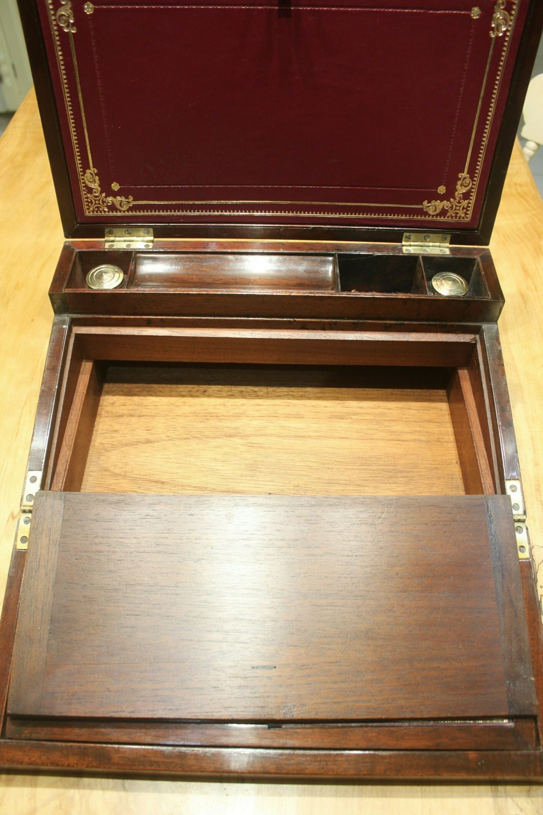 photo for sale Late Georgian Mahogany Campaign Bi Fold Writing Slope