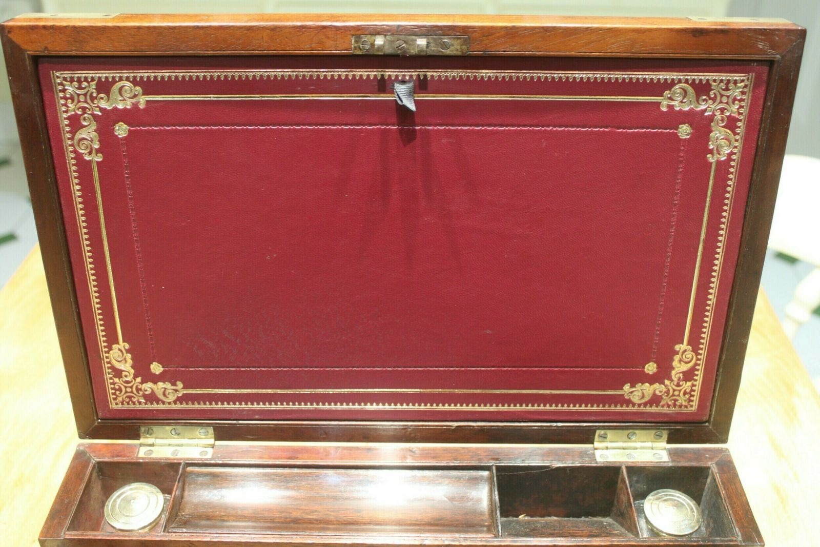 936.0 Late Georgian Mahogany Campaign Bi Fold Writing Slope photo
