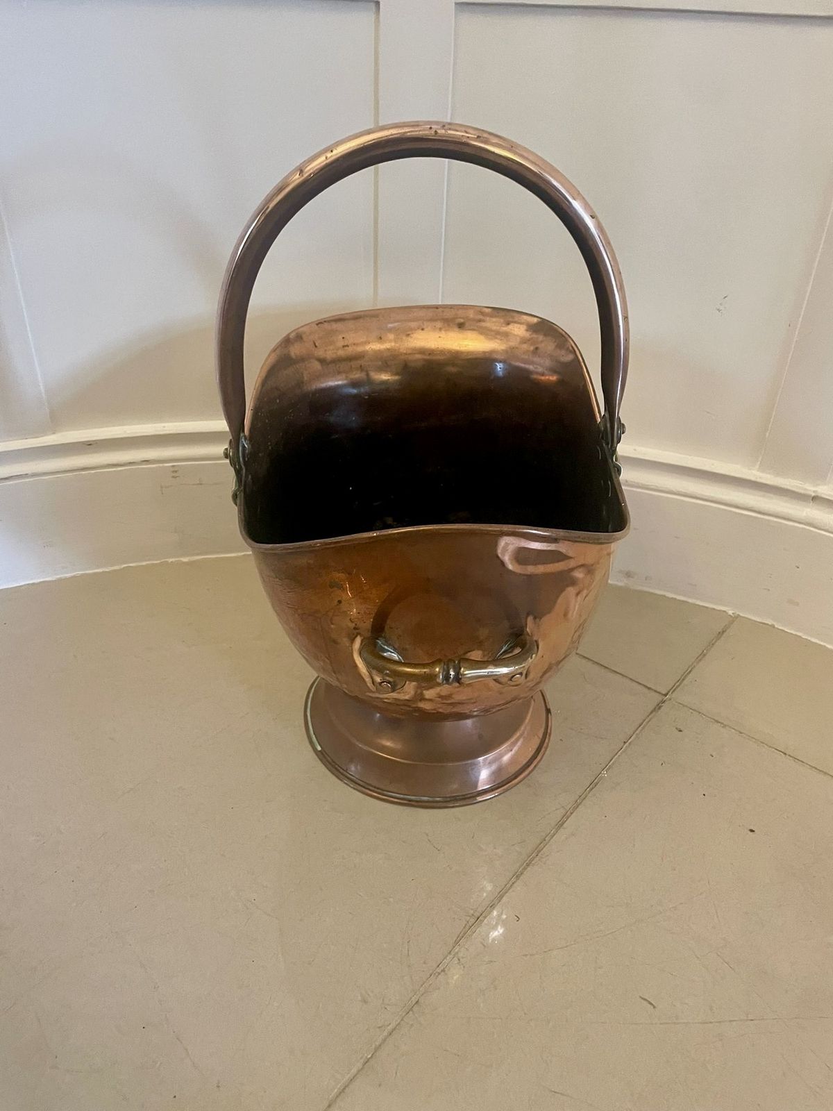 Antique 19th Century Quality Copper Coal Scuttle photo for sale